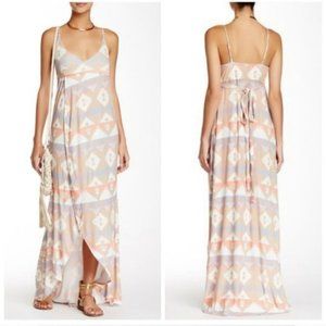 Wildfox Atlantis Aztec High Low Maxi Wrap Dress Sm